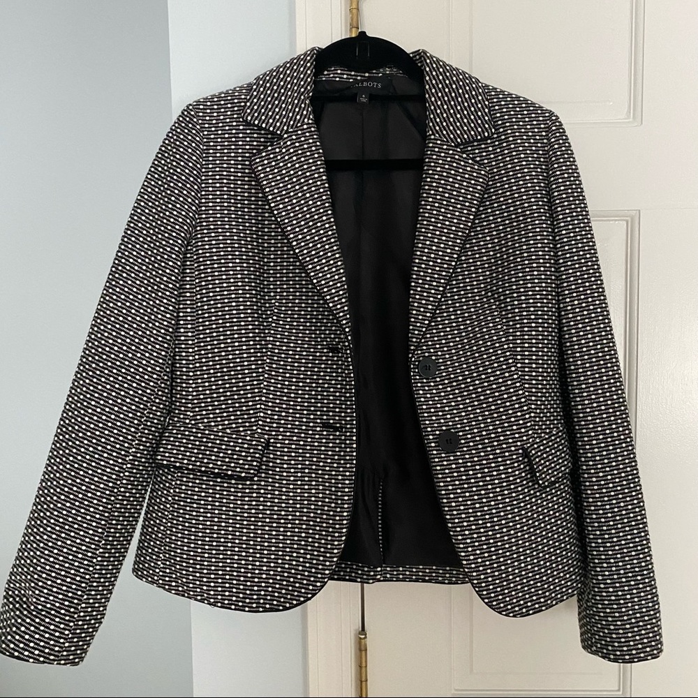 Talbots Black and White Blazer